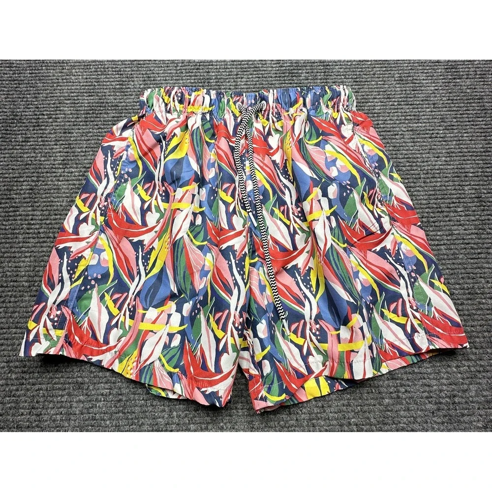 Boardies Apparel Swim Trunks Mens Small Multicolor Tropical‎ Floral Mesh Lined
